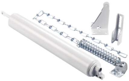 Heavy Door Closer With Chain & Wide Jamb Bracket, White