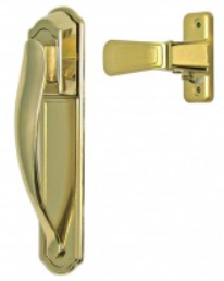 DX Pull Handle Set With Back Plate, Bright Brass