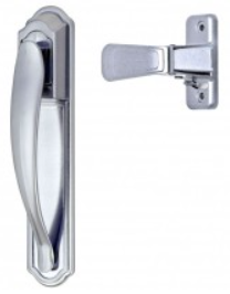 DX Pull Handle Set With Back Plate, Satin Silver