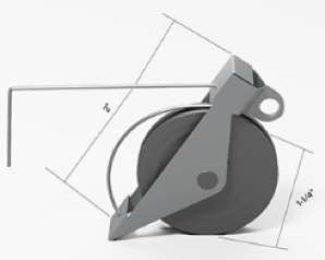 Patio Screen Door Roller Assy. 1-1/4in Steel Wheel