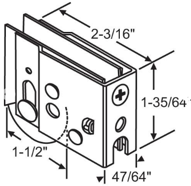 Patio Door Roller Assembly 1-1/2 Steel Wheel