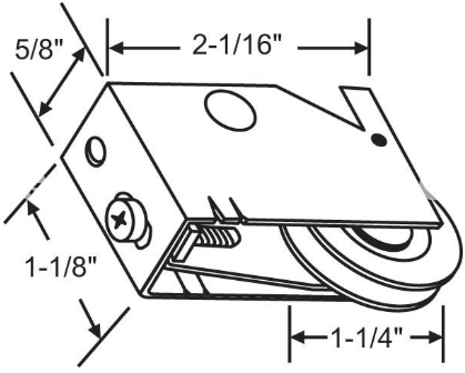 Patio Door Roller Assembly 1-1/4 Steel Wheel PDR 21
