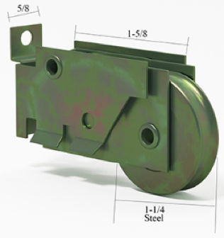 Patio Door Roller Assembly 1-1/4 Steel Wheel PDR243