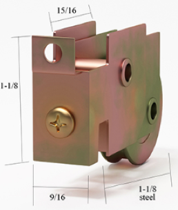 Patio Door Roller Assembly 1-1/8 Steel Wheel 9306