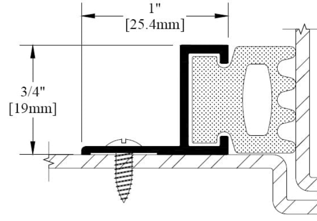 Clear Anodized Astragal, Closed Cell Neoprene Seal