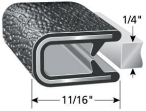 Black Leather Edge Trim 1/4" x 11/16"