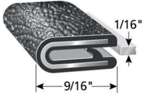 Black Pebble Edge Trim 1/16" x 9/16"