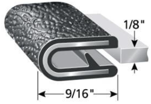 Black Pebble Edge Trim 1/8" x 9/16"