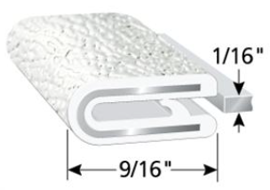 White Coarse Edge Trim 1/16" x 9/16"