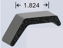 EPDM Seal/Gasket 1/2" x 1-3/4" x 1-1/4"