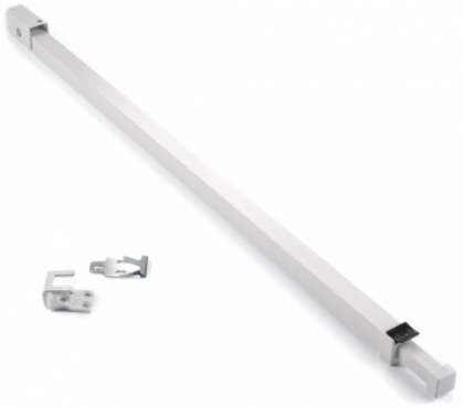Patio Door Bar with Anti-Lift Lock, White