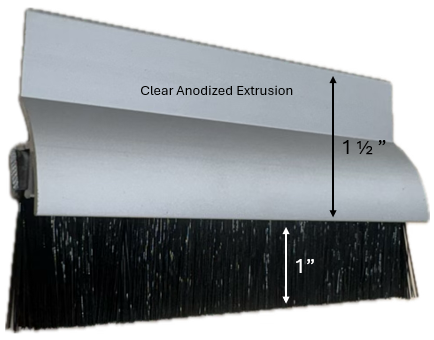 Brush Sweep With Drip Cap - Clear Anodized 1" Brush