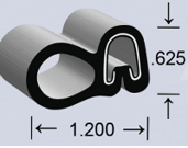 EPDM Spring Grip Seal 1-3/16" x 5/8"